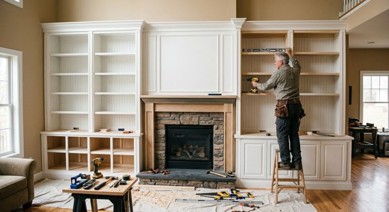 Built In Bookcase Installation in Greensboro, NC