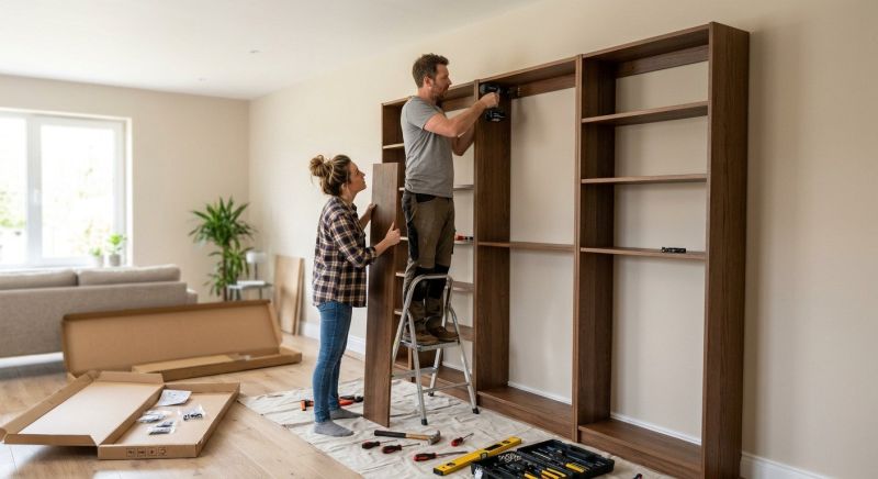 Built In Bookcase Installation in Alexandria, VA