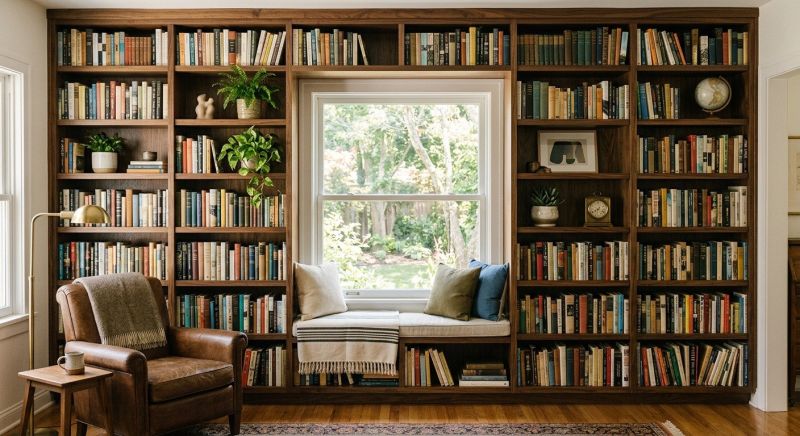 Built In Bookcase Installation in Frederick, MD